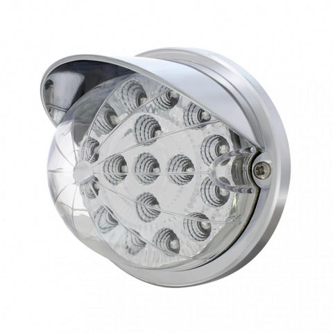 17 LED Dual Function Watermelon Clear Reflector Flush Mount Kit w/ Visor - Amber LED/Clear Lens