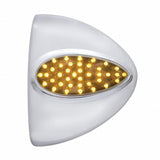 39 LED Teardrop Headlight Turn Signal Cover - Amber LED/Chrome Lens