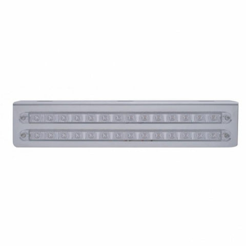 12 3/4" Stainless Light Bracket w/ Two 14 LED 12" Light Bars - Amber LED/Clear Lens