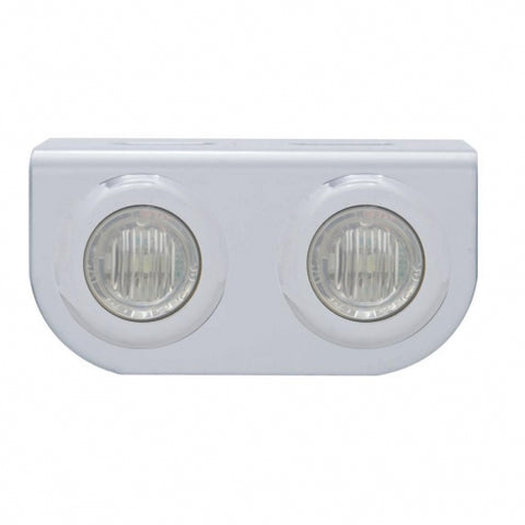 Stainless Light Bracket w/ Two 3 LED Mini Lights - Red LED/Clear Lens