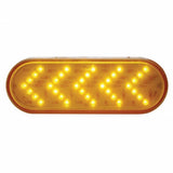 35 LED Oval Sequential Turn Signal Light - Amber LED/Amber Lens