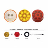 9 LED 2" Reflector Clearance/Marker Light Kit - Amber LED/Amber Lens