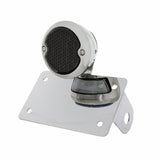 LED Chrome "Bobber" Style Horizontal Tail Light With License Light - Smoke Lens