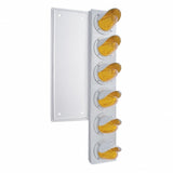 Freightliner Stainless Front Air Cleaner Bracket w/ Twelve 11 LED Watermelon Lights & Visors - Amber LED/Amber Lens