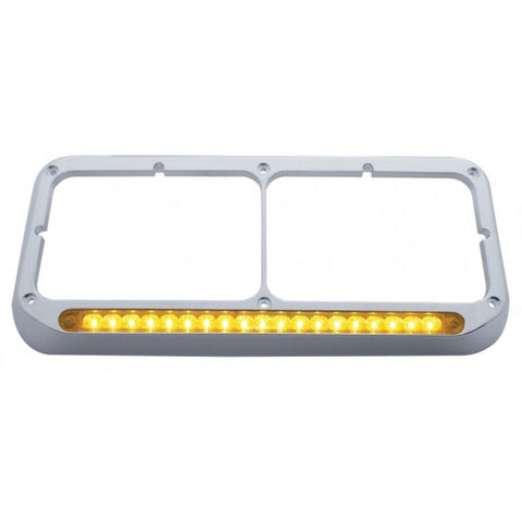 19 LED Dual Headlight Bezel - Amber LED/Amber Lens