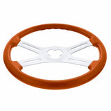 18" Vibrant Color 4 Spoke Steering Wheel - Cadmium Orange