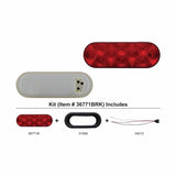 10 LED Oval Stop, Turn & Tail Light Kit - Red LED/Red Lens