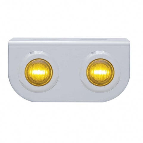 Stainless Steel Light Bracket - 3 LED Mini Light x 2 - Amber LED/Amber Lens