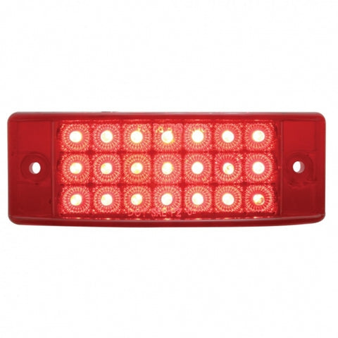 21 LED Rectangular Clearance/Marker - Red LED/Red Lens
