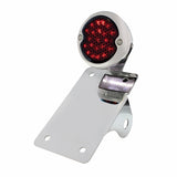 LED Chrome "Bobber" Style Vertical Tail Light With License Light - Smoke Lens