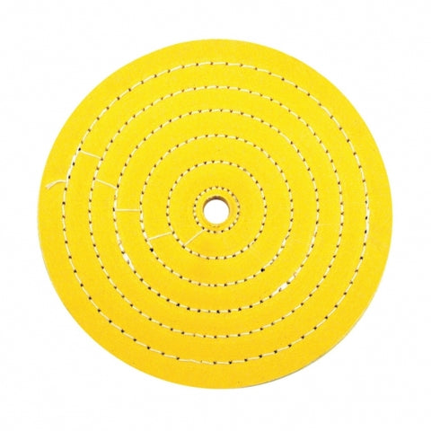 8" Yellow Treated Muslin Buff - 5/8" Arbor