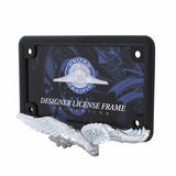 Chrome/Black Eagle Motorcycle License Plate Frame