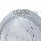 Stainless Steel Bullet Half Moon Headlight Crystal H4 Bulb & LED Turn Signal - Clear Lens