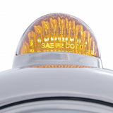 Stainless Steel Guide 682-C Headlight H4 w/ 6 Amber LED & Dual Mode LED Signal-Amber Lens