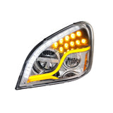 Chrome LED Headlight With LED Daytime Running Light & LED Turn Signal For 2008-2017 Freightliner Cascadia