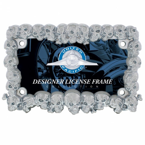 Chrome Skull Motorcycle License Plate Frame