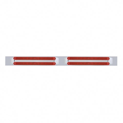 Chrome Top Mud Flap Plate w/ Four 10 LED 9" Light Bars - Red LED/Red Lens