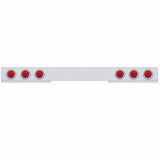 Stainless 1 Piece Rear Light Bar w/ Six 10 LED 4" Lights & Bezels - Red LED/Red Lens