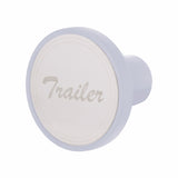 "Trailer" Aluminum Screw-On Air Valve Knob w/Stainless Plaque - Pearl White