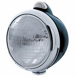 Black Guide 682-C Style Headlight 6014 & LED Turn Signal - Clear Lens