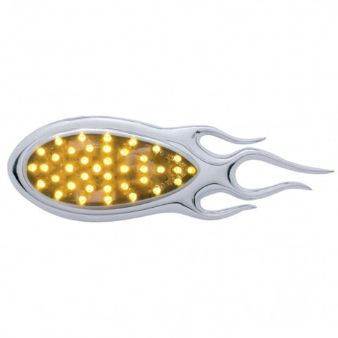 39 LED "Inferno" Auxiliary Light w/ Flame Bezel - Amber LED/Chrome Lens