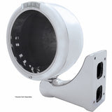 Stainless Steel Classic Half Moon Headlight No Bulb w/ LED Turn Signal - Clear Lens