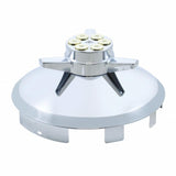6 Uneven Notched Stainless Front Hub Cap w/ Gun Cylinder Spinner - 1" Lip