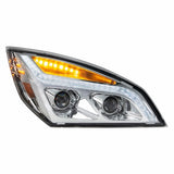 Chrome LED Projection Headlight w/LED Position Light For 2018-2020 Freightliner Cascadia
