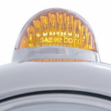 Chrome Guide 682-C Headlight H4 w/ 10 Amber LED & Dual Mode LED Signal - Amber Lens