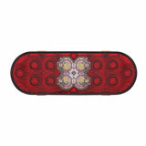6” Oval Combo Light with 14 LED Stop, Turn & Tail Light & 16 LED Back-Up Light - Red LED/Red Lens