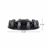 Matte Black Dome Front Axle Cover w/ 33mm Thread-on Nut Cover