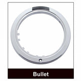 Stainless Bullet Half Moon Headlight 11 LED Bulb & LED Signal - Amber Lens