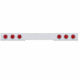Chrome 1 Piece Rear Light Bar w/ Six 10 LED 4" Lights & Bezels - Red LED/Red Lens