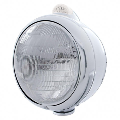 Stainless Steel Guide 682-C Headlight 6014 & Dual Mode LED Signal - Clear Lens