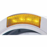 Stainless Steel Bullet Classic Headlight No Bulb w/ LED Turn Signal - Amber Lens