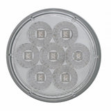 3 3/4" Bolt Pattern Deluxe Stainless Spring Loaded Light Bar w/ Six 7 LED 4" Reflector Light & Visors - Red LED/Clear Lens