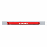 Chrome Top Mud Flap Plate w/ 28 LED 17" GLO Light Bar - Red LED/Red Lens