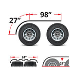 125" Stainless Steel Ribbed Half Fender with Rolled Edge (27"-98") - 16 Ga.