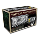 Chrome Universal LED Projector Headlight Assembly