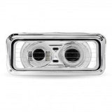 Chrome Heated Universal LED Projector Headlight Assembly with Optional Backlit Auxiliary