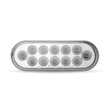 Red Stop, Turn & Tail to Amber Strobe LED Oval Light (12 Diodes)