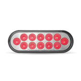 Red Stop, Turn & Tail to Amber Strobe LED Oval Light (12 Diodes)