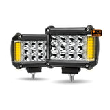 Cube Work Light with Amber Side Strobe (19 Diodes) - Pair - 3600 Lumens