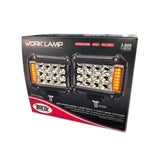 Cube Work Light with Amber Side Strobe (19 Diodes) - Pair - 3600 Lumens