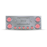 Rear Center Panel with 4" Red Stop, Turn & Tail to Green Auxiliary LEDs / 2.5" Red Stop, Turn & Tail to Green Auxiliary LEDs / 2 License LEDs