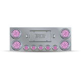 Rear Center Panel with 4" Red Stop, Turn & Tail to Purple Auxiliary LEDs / 2.5" Red Stop, Turn & Tail to Purple Auxiliary LEDs / 2 License LEDs