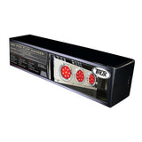 Mud Flap Hanger with Flat Top & 6 x 4" Dual Revolution (Red/Purple) LEDs & Bezels